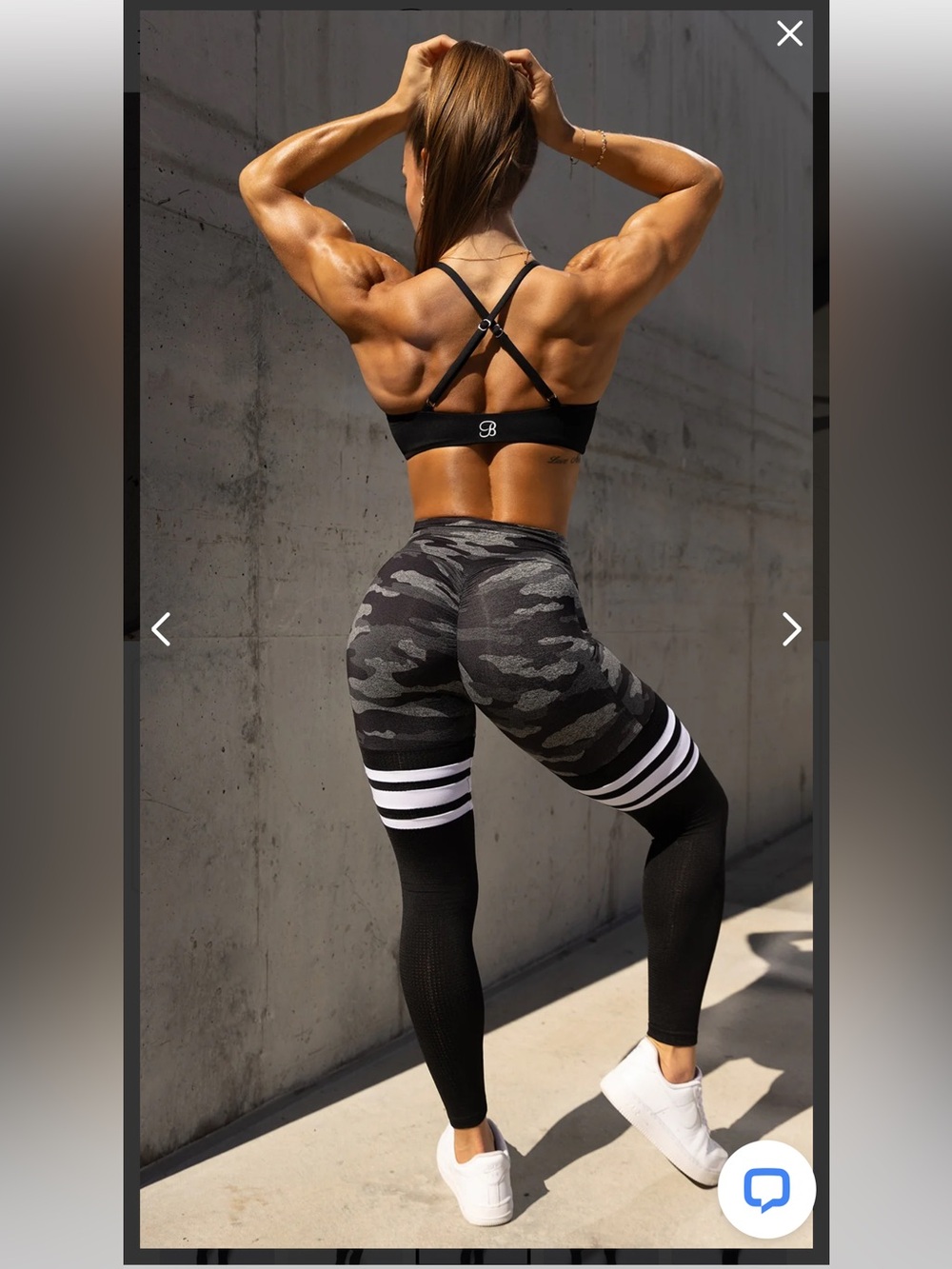 EUC Bombshell SCRUNCH THIGH-HIGHS Camo Leggings - Black & Gray
